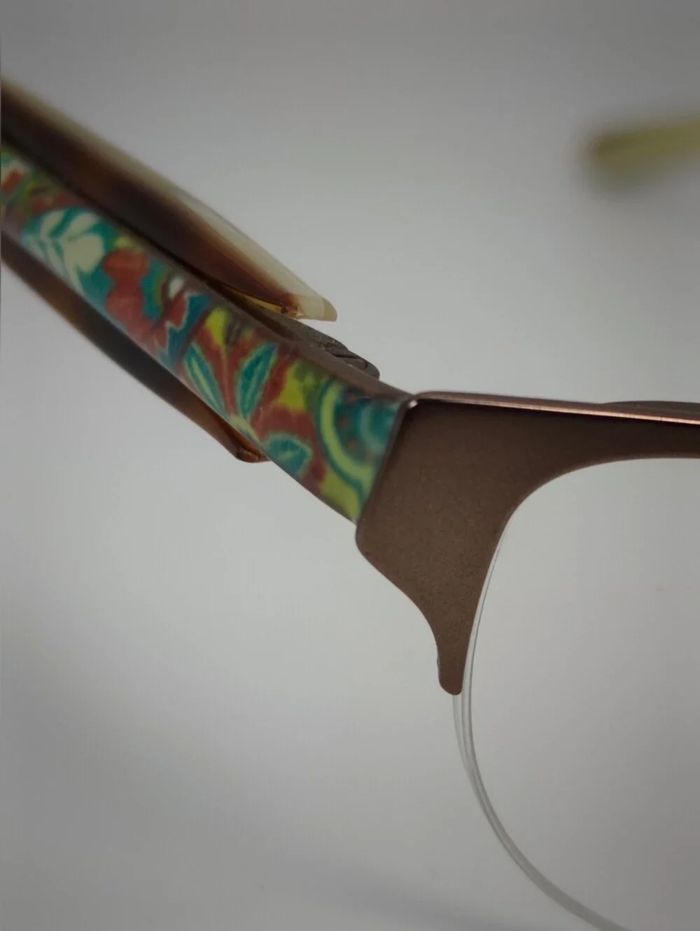 Lola. Vera Bradley Women's Semi-Rimless Glasses in Brown Matte. Small.